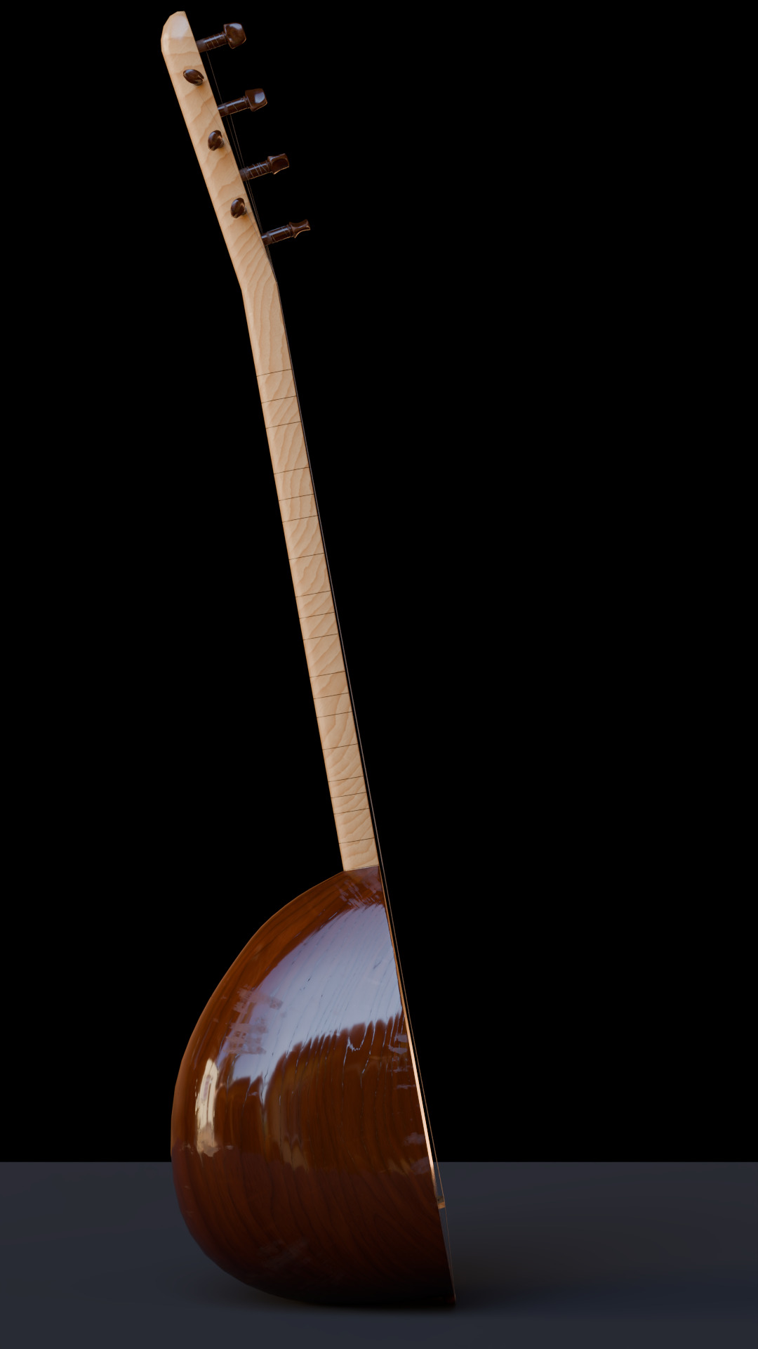 Baglama Low-poly 3D model_19