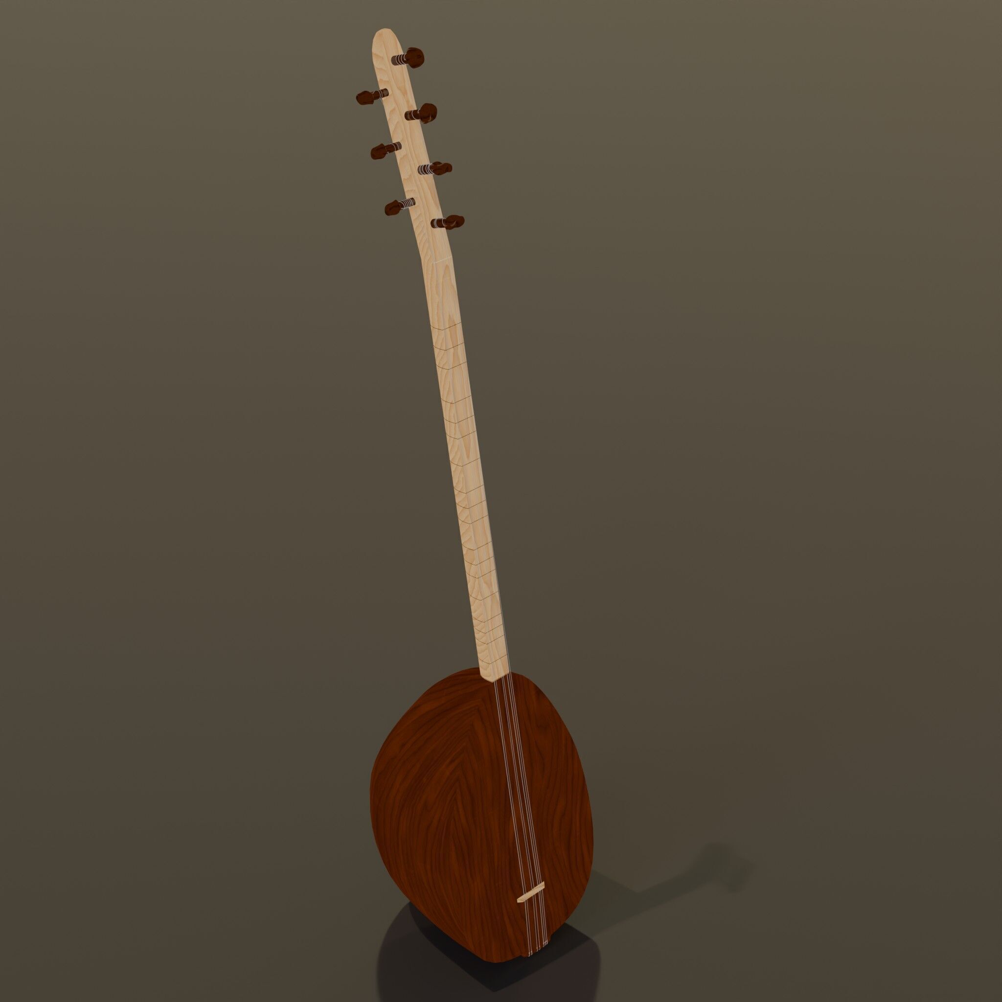 Baglama Low-poly 3D model_24