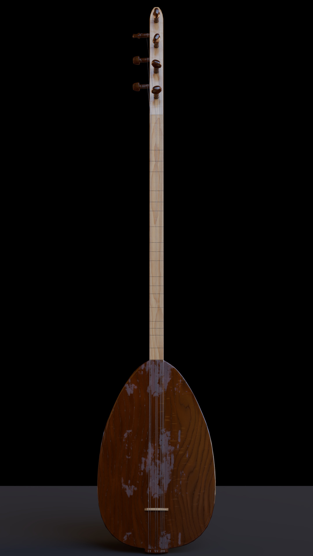 Baglama Low-poly 3D model_18