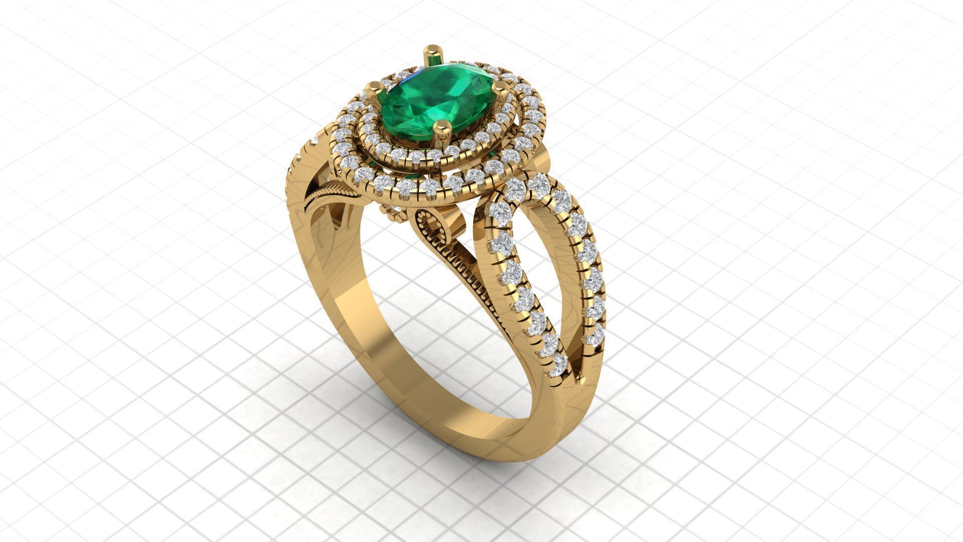 Engagement Ring 3D print model_1