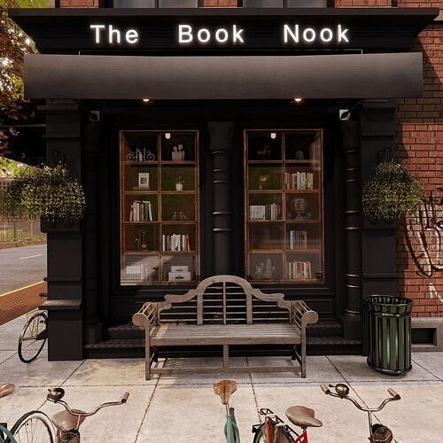 The book nook shop Low-poly 3D model 2