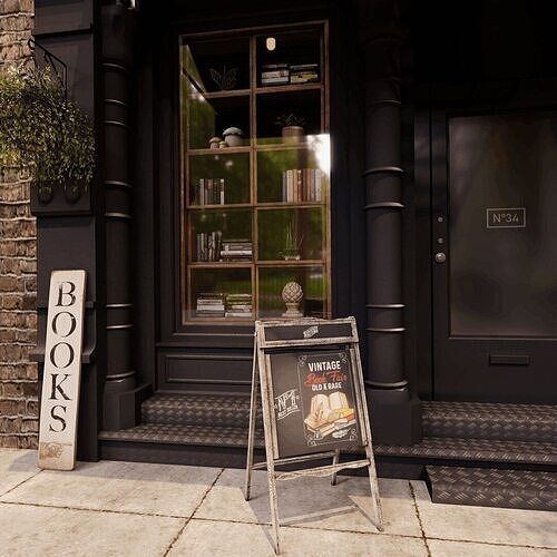 The book nook shop Low-poly 3D model 4