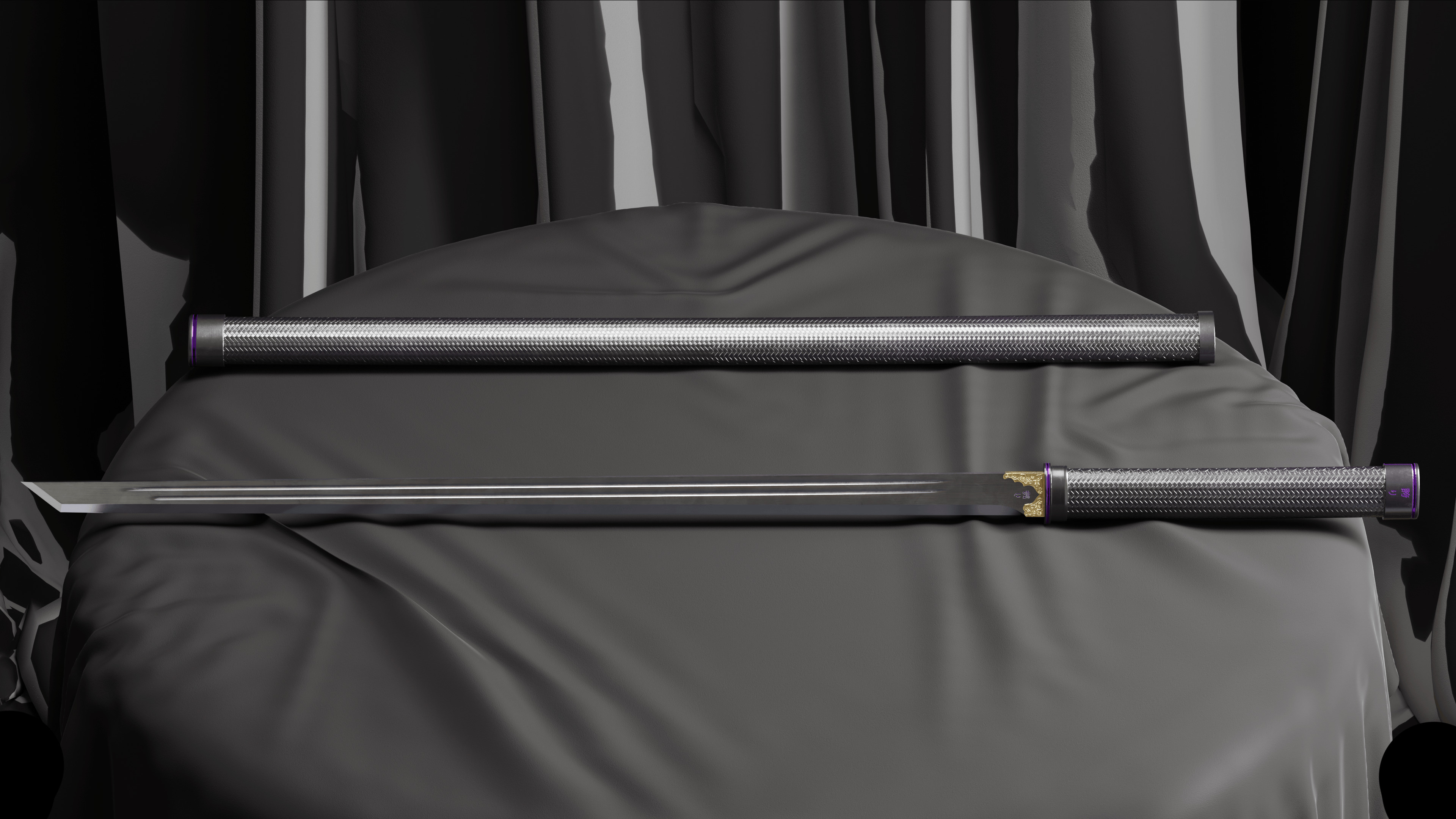 Pride Ninjato Sword Low-poly 3D model_11