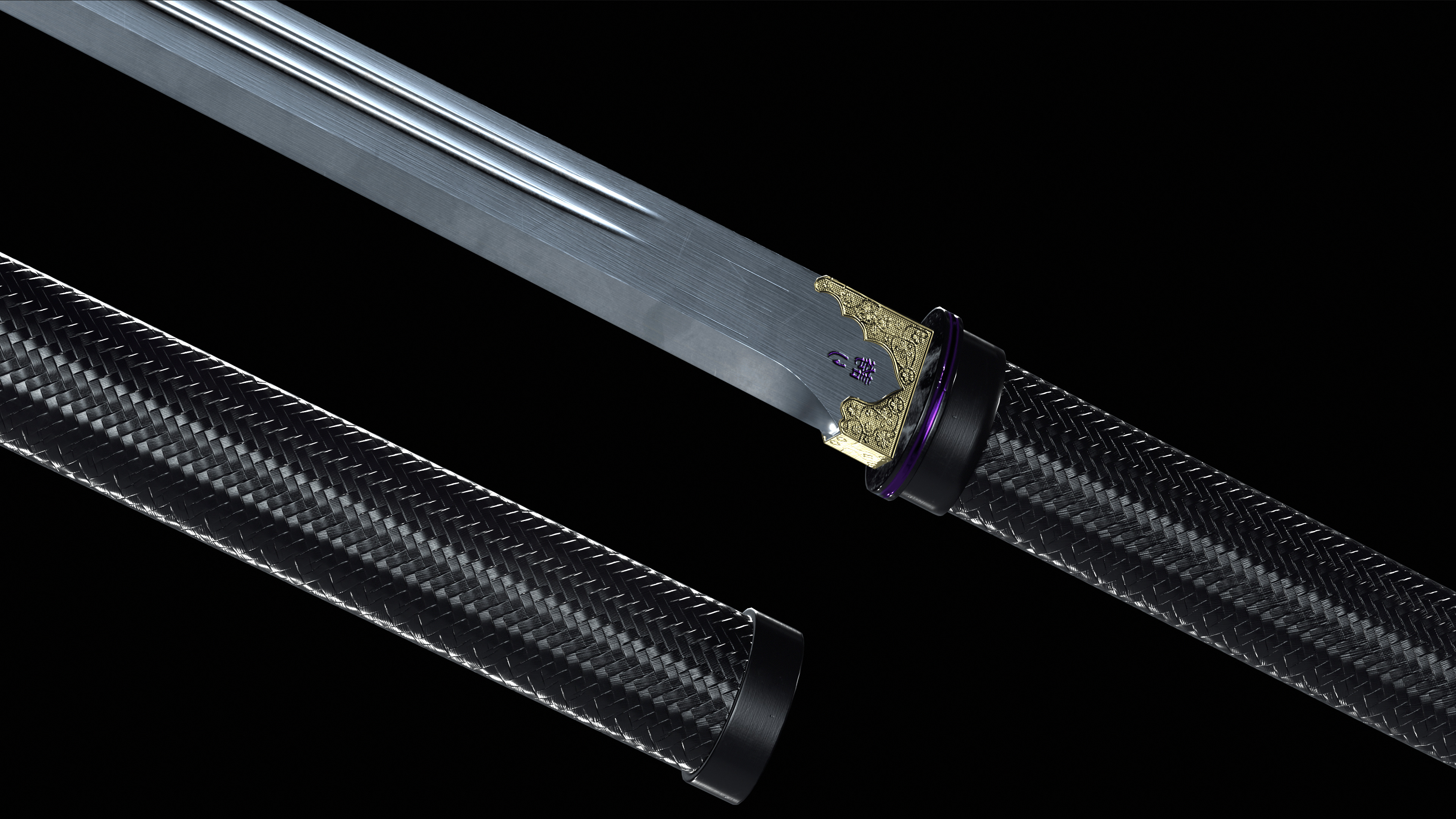 Pride Ninjato Sword Low-poly 3D model_7