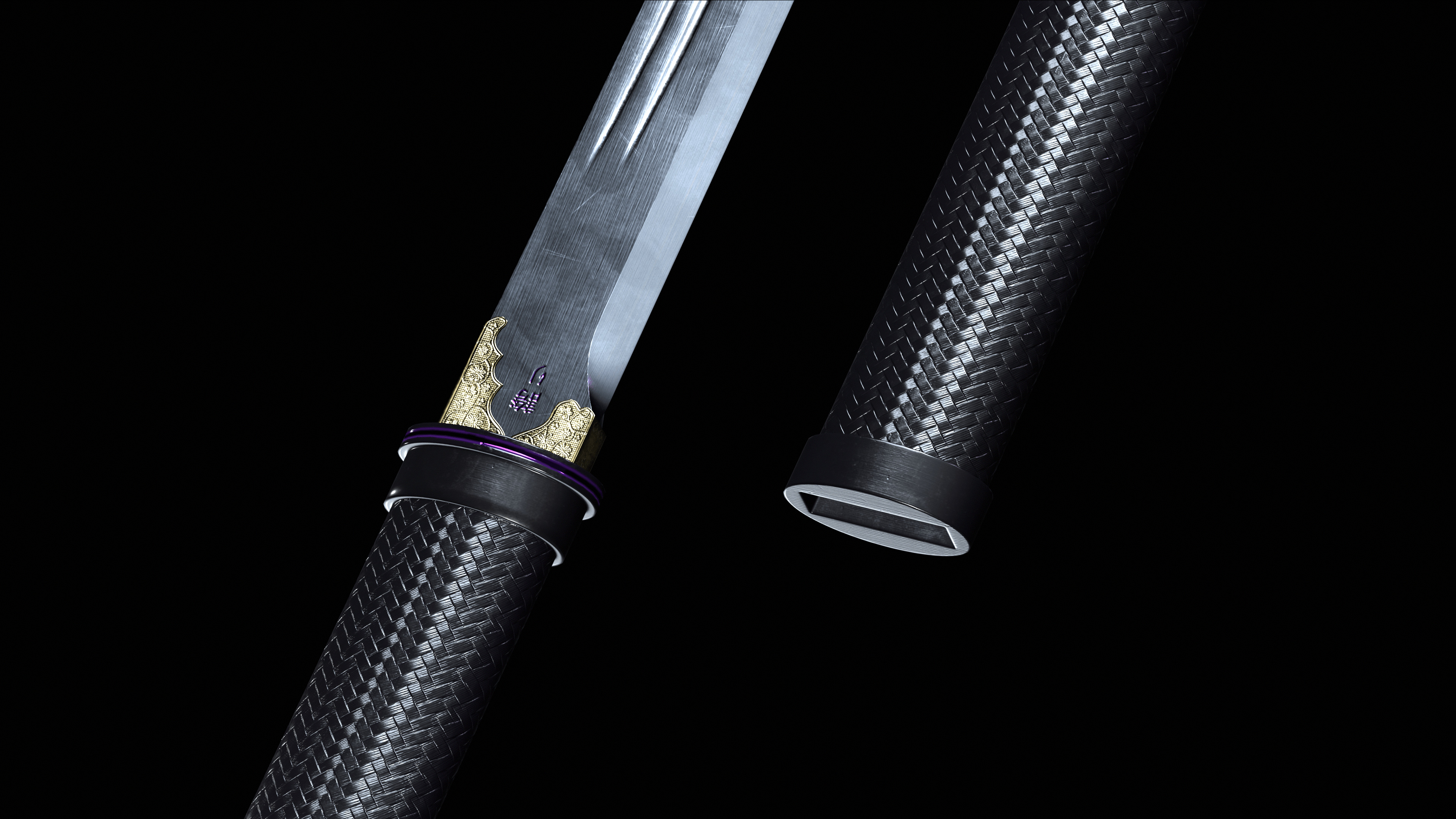 Pride Ninjato Sword Low-poly 3D model_3