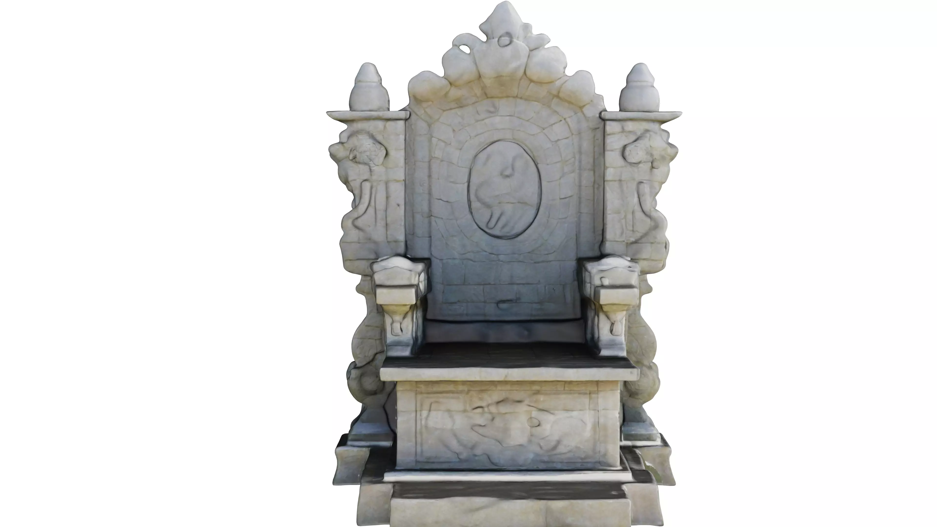 Stone Throne VR 3D model_0