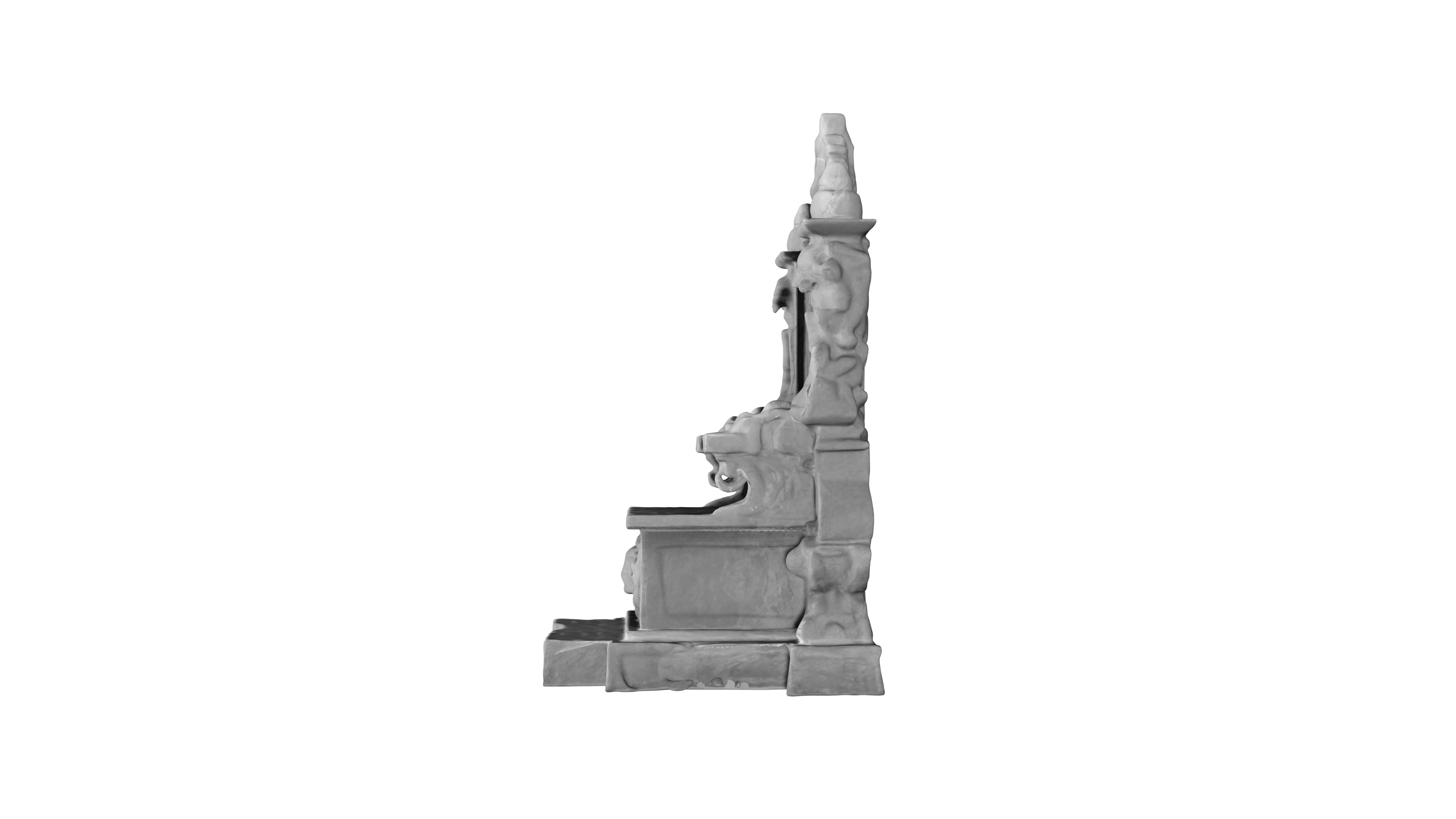 Stone Throne VR 3D model_2