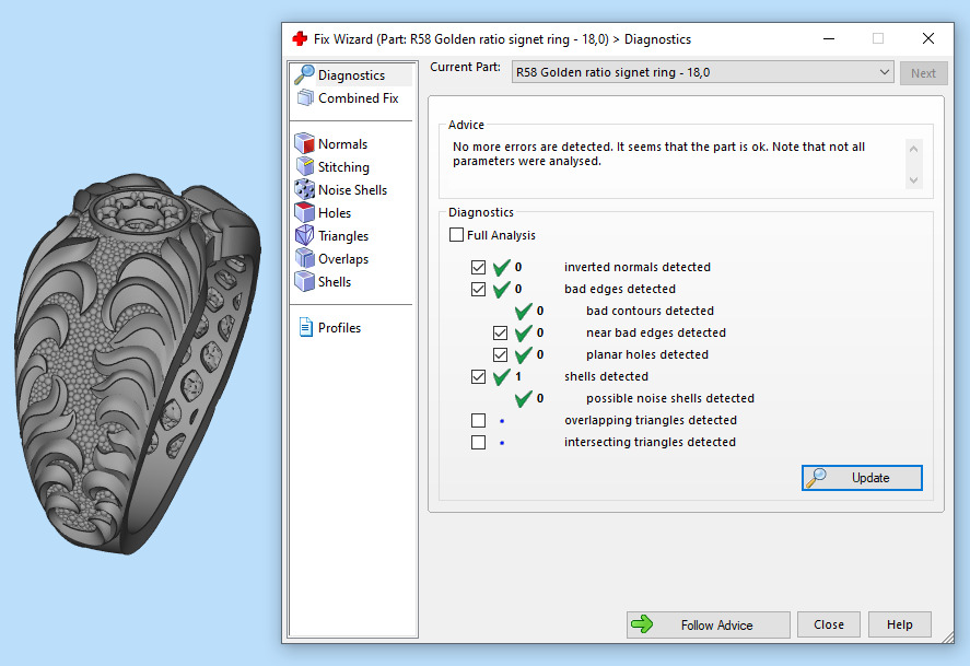 Gemstone signet ring Golden Ratio R58 all sizes 3D print model_4