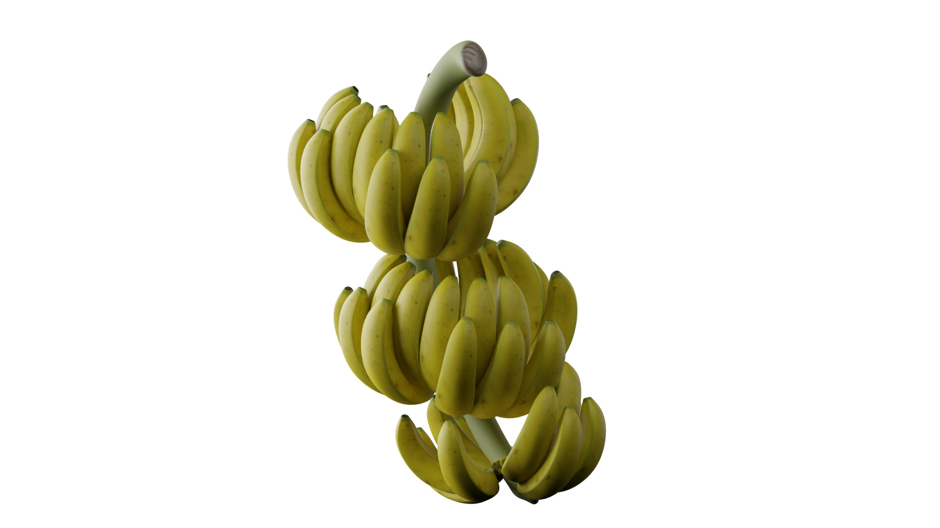 Banana bunch Low-poly 3D model_11