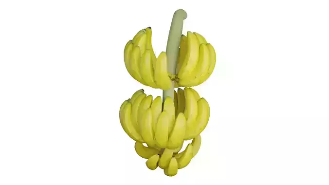 Banana bunch Low-poly 3D model