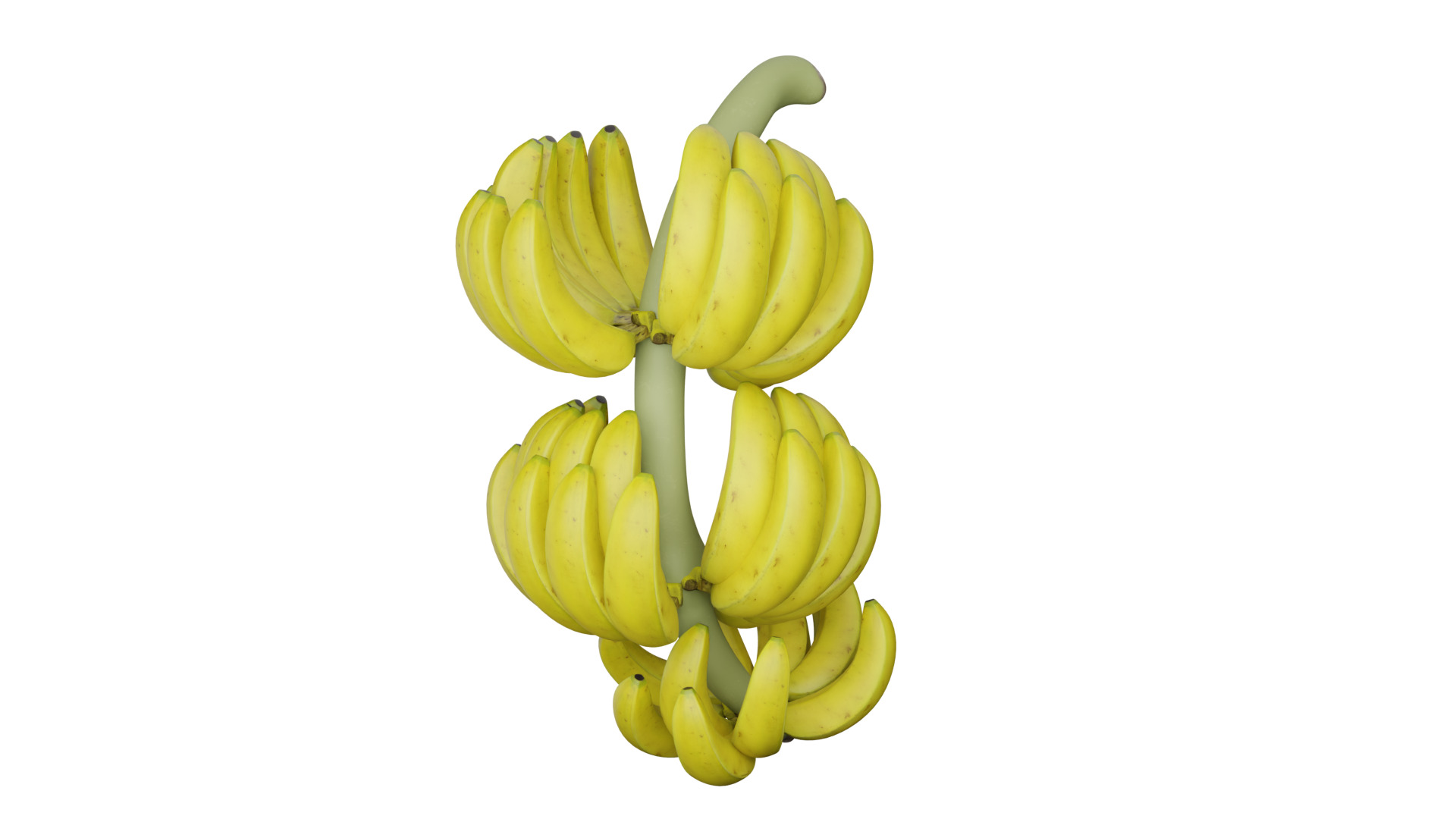 Banana bunch Low-poly 3D model_9
