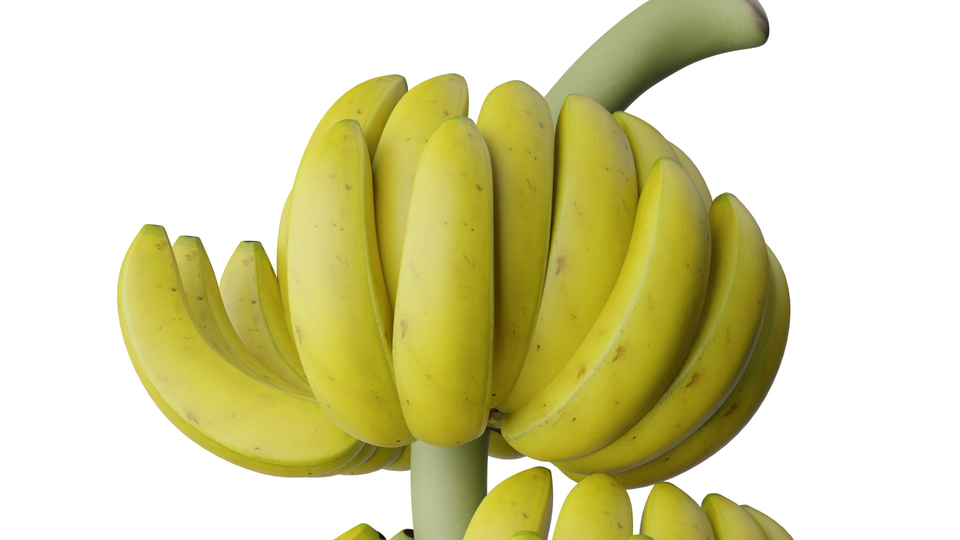 Banana bunch Low-poly 3D model_8