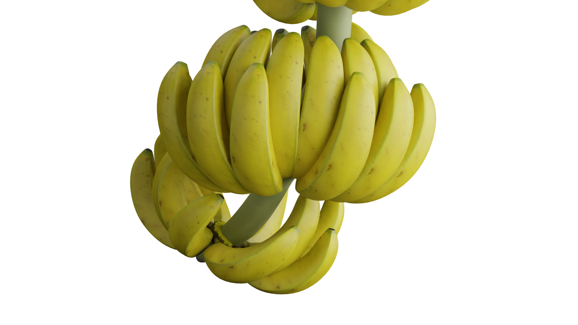 Banana bunch Low-poly 3D model_6