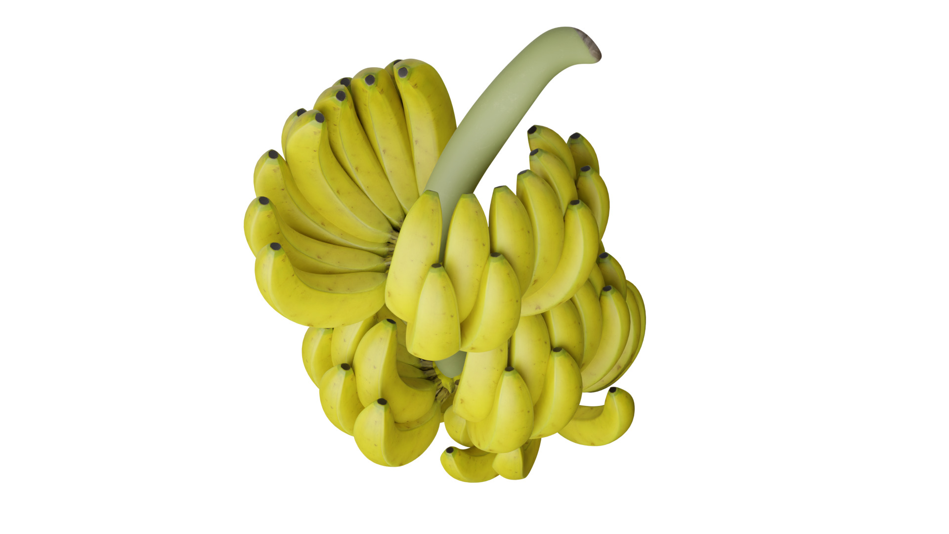 Banana bunch Low-poly 3D model_4