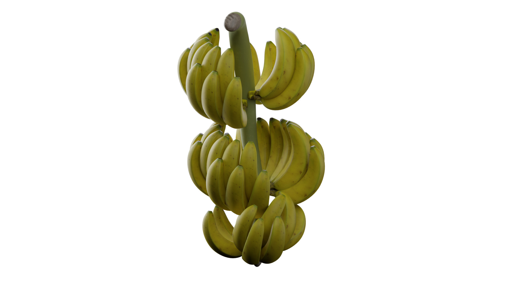 Banana bunch Low-poly 3D model_3