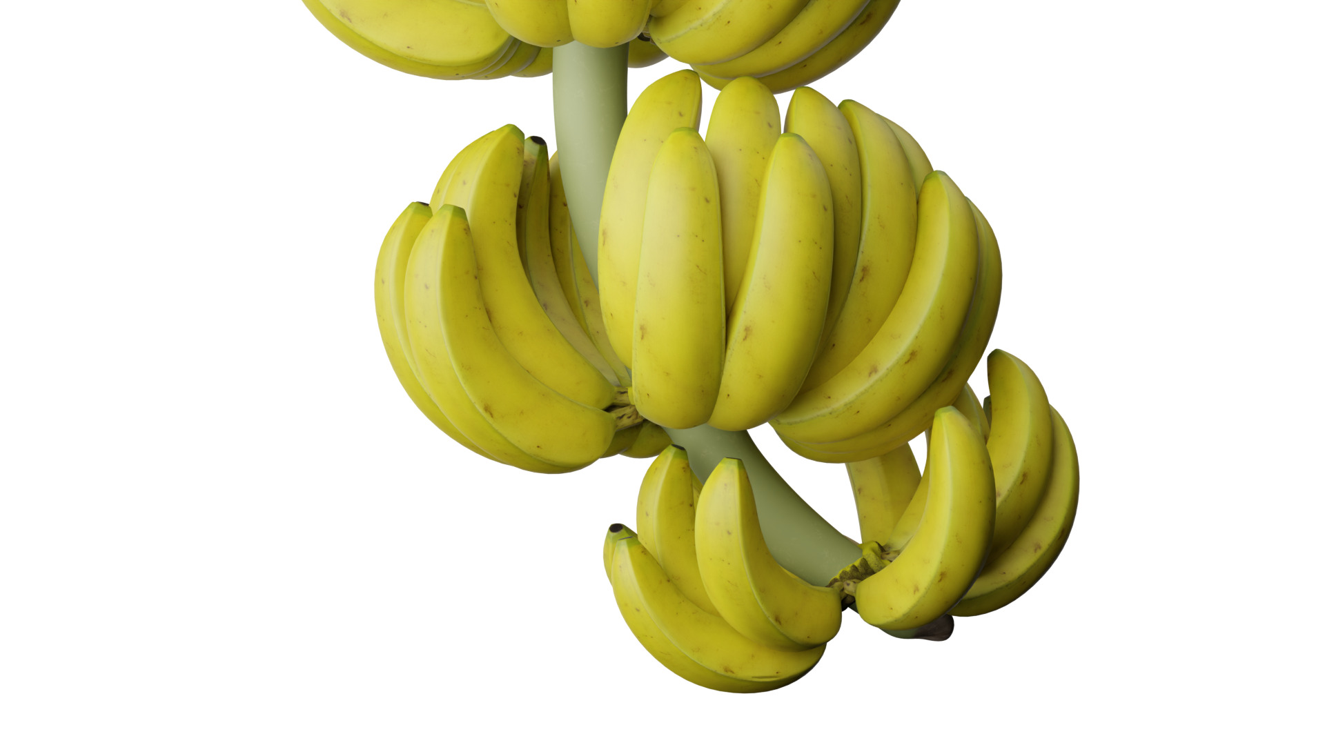 Banana bunch Low-poly 3D model_10