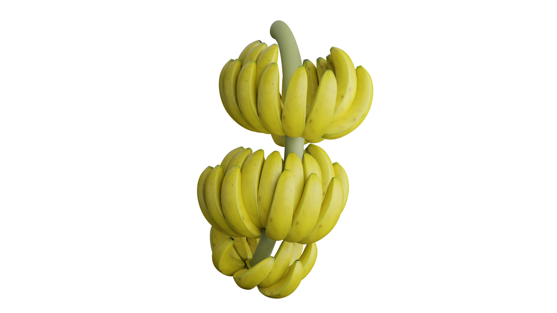Banana bunch Low-poly 3D model_2