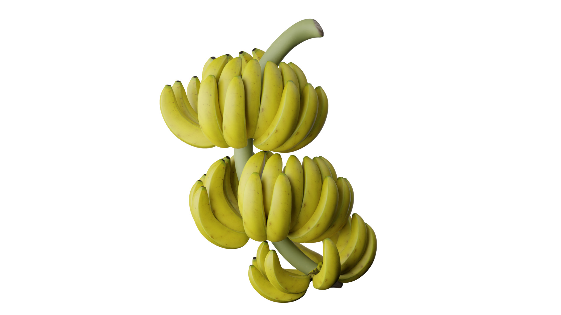 Banana bunch Low-poly 3D model_5