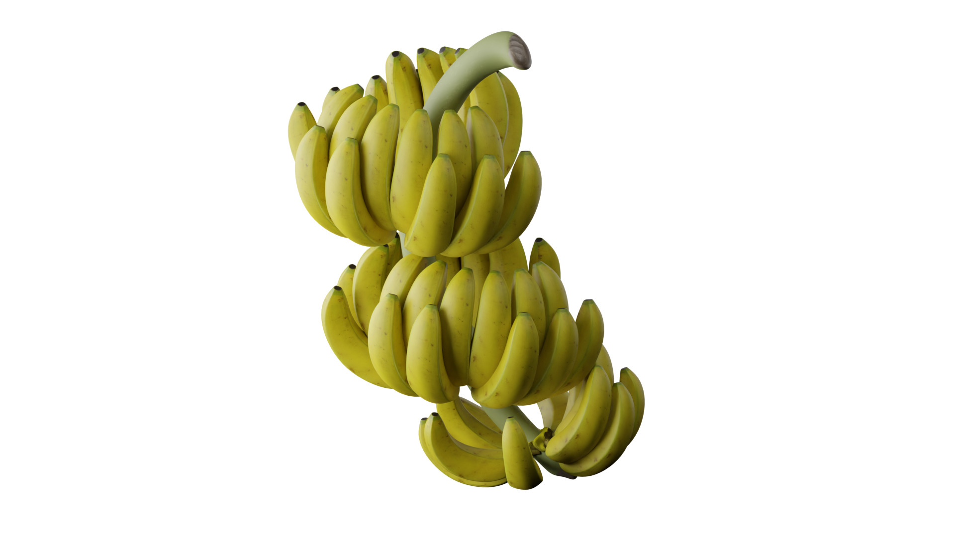 Banana bunch Low-poly 3D model_1