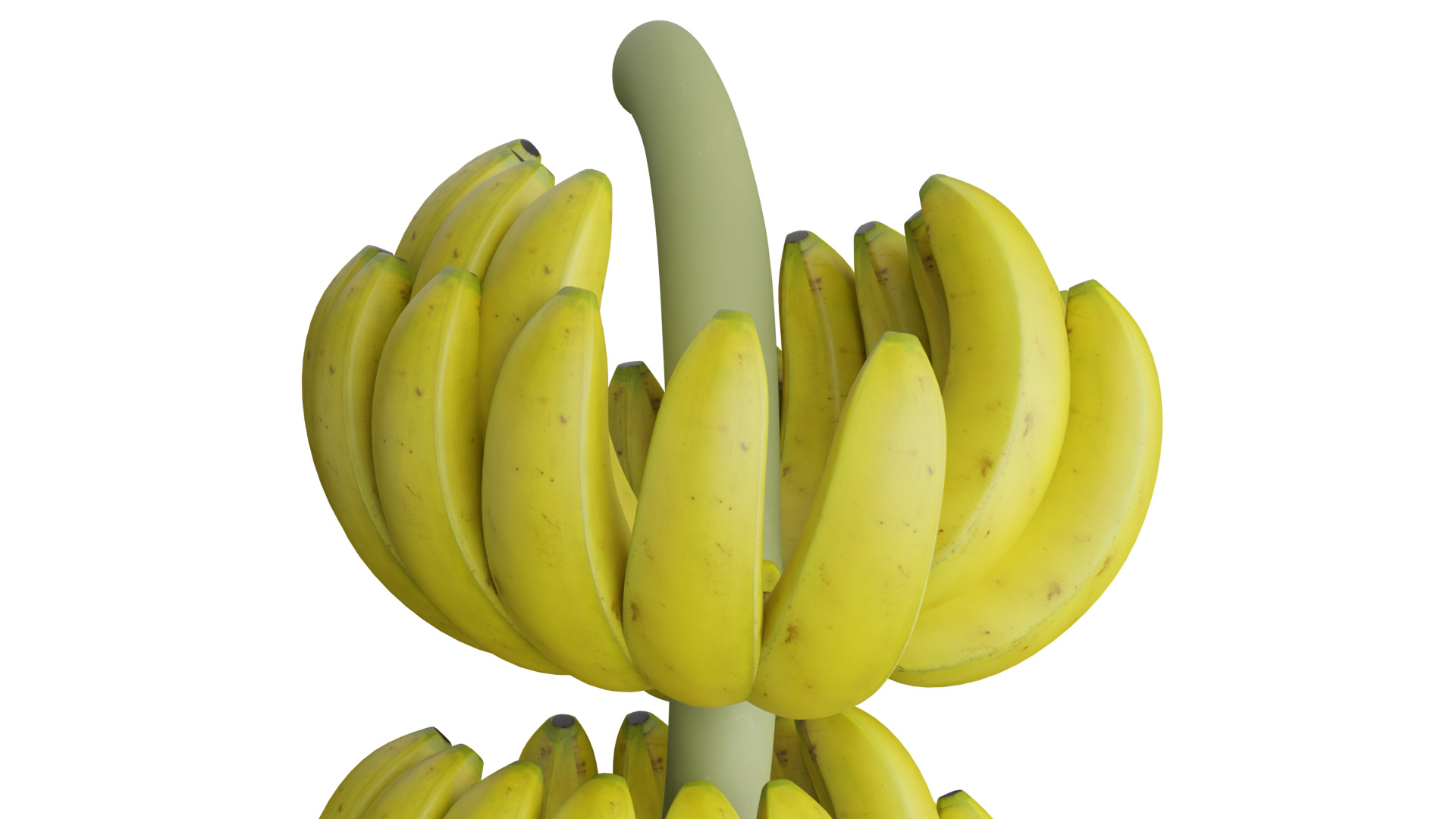 Banana bunch Low-poly 3D model_7