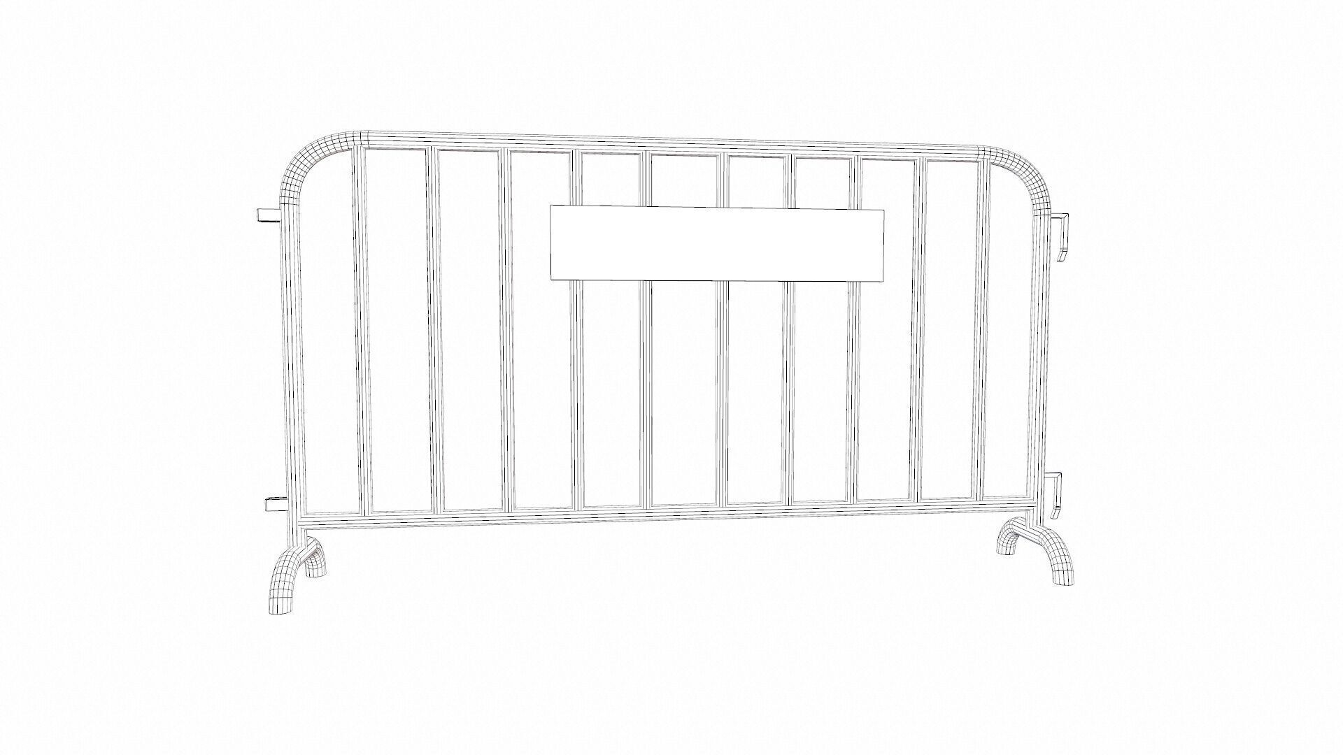 Crowd Control Barrier PBR Low-poly 3D model_9