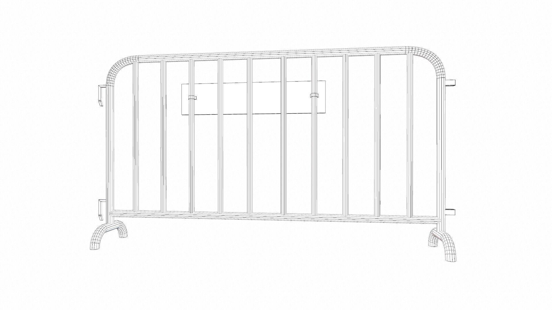 Crowd Control Barrier PBR Low-poly 3D model_8
