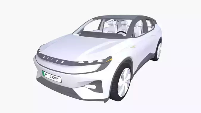 Byton Electric SUV HQ interior Low-poly 3D model
