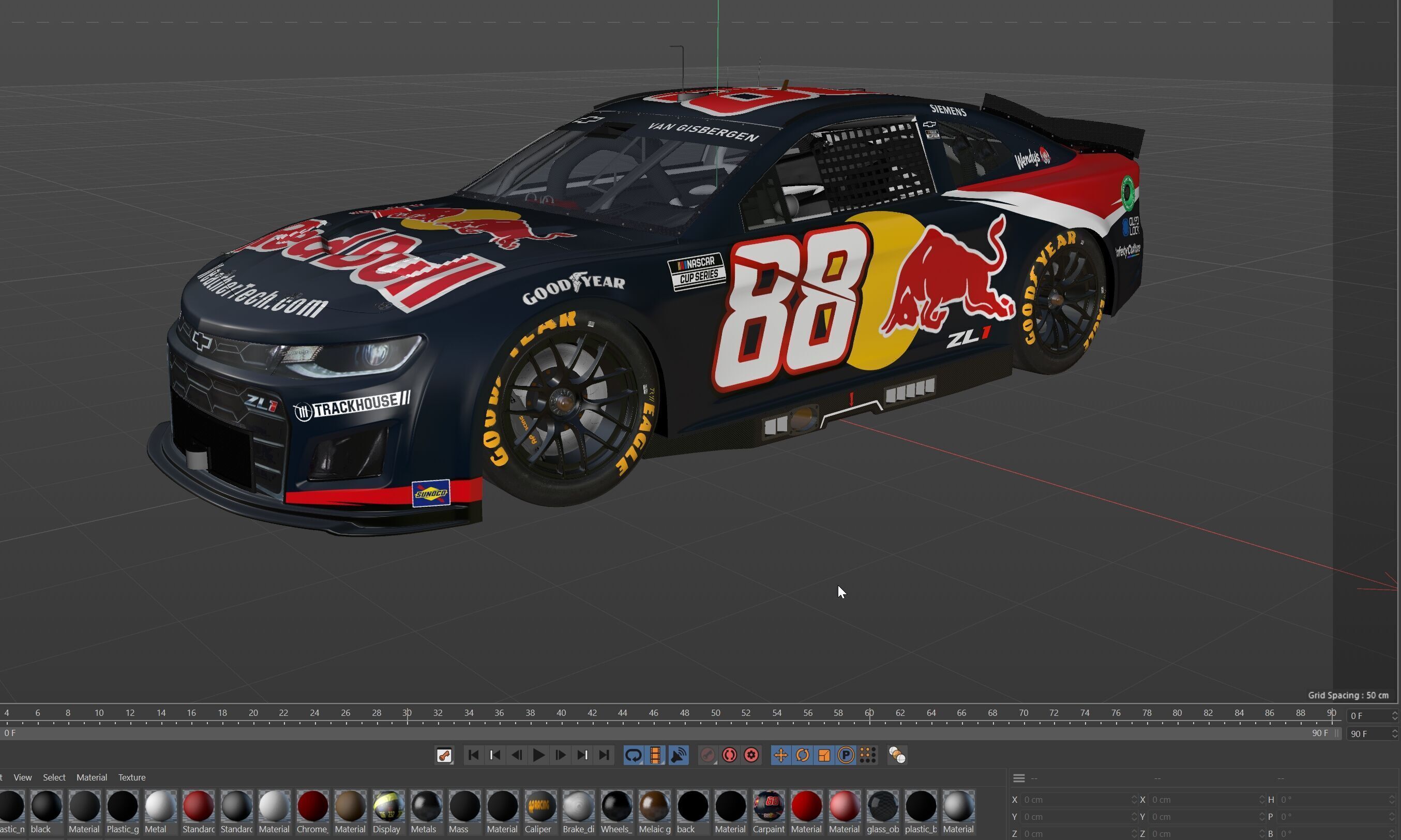 Chevrolet Camaro Nascar RedBull Van Gisbergen 2025 3D model_17