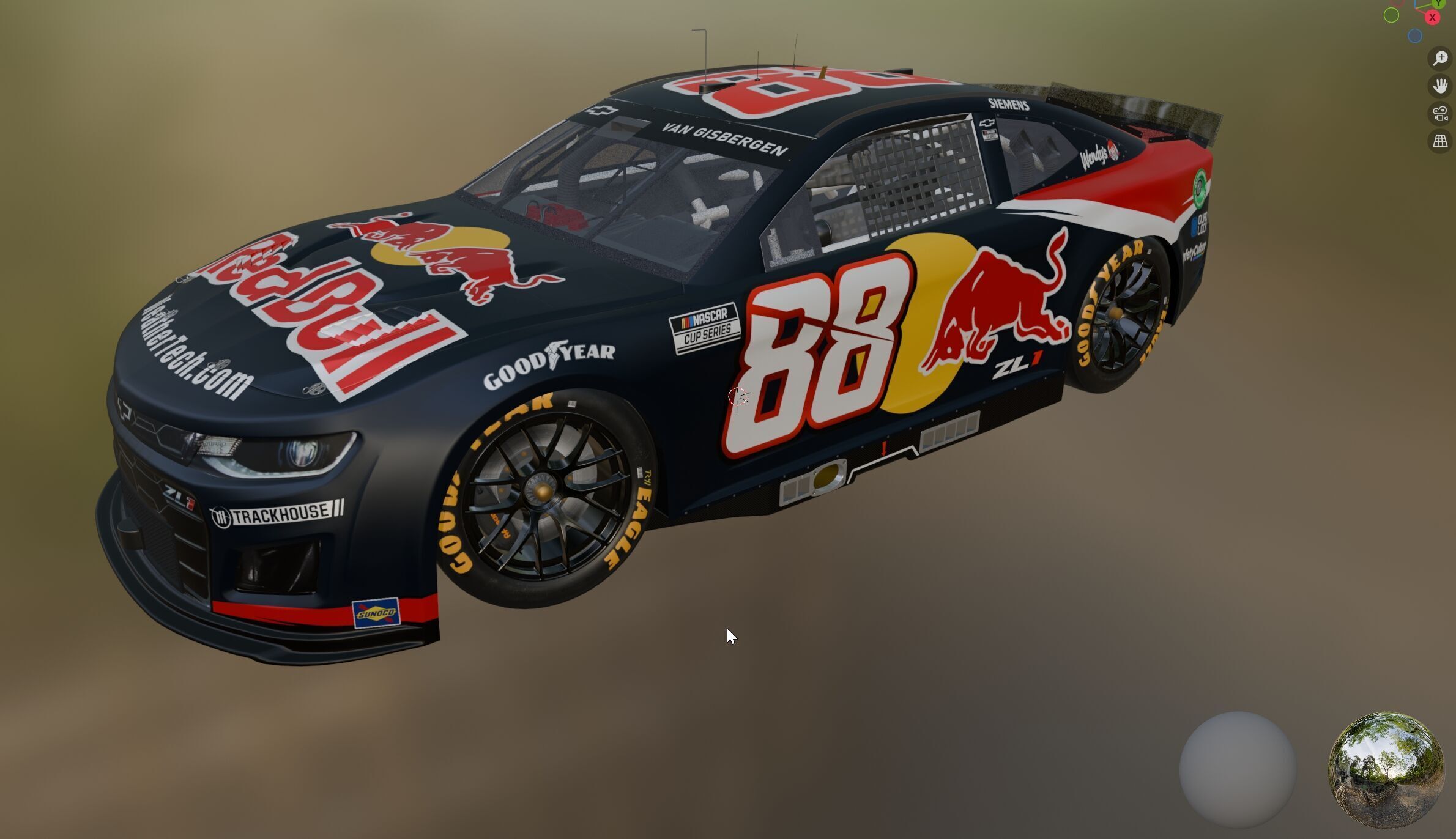 Chevrolet Camaro Nascar RedBull Van Gisbergen 2025 3D model_16