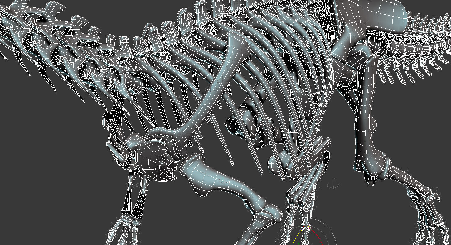 Allosaurus skeleton model Low-poly 3D model_8