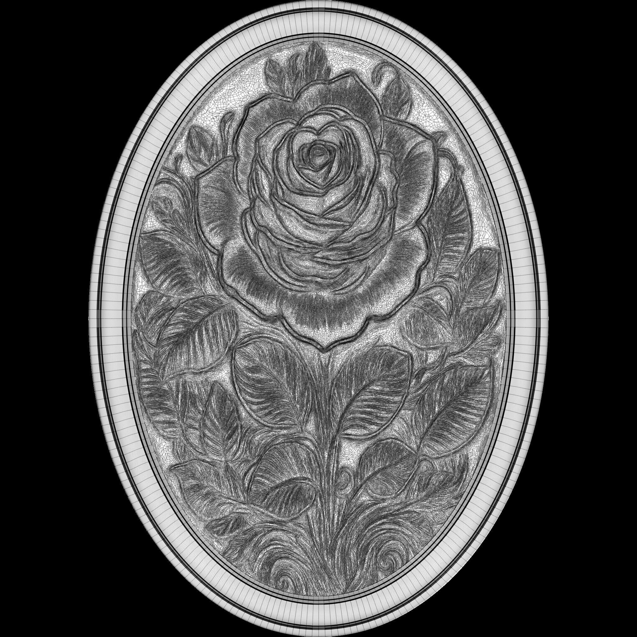 Rose Elegance Relief No2 STL file for 3d printing 3D print model_8