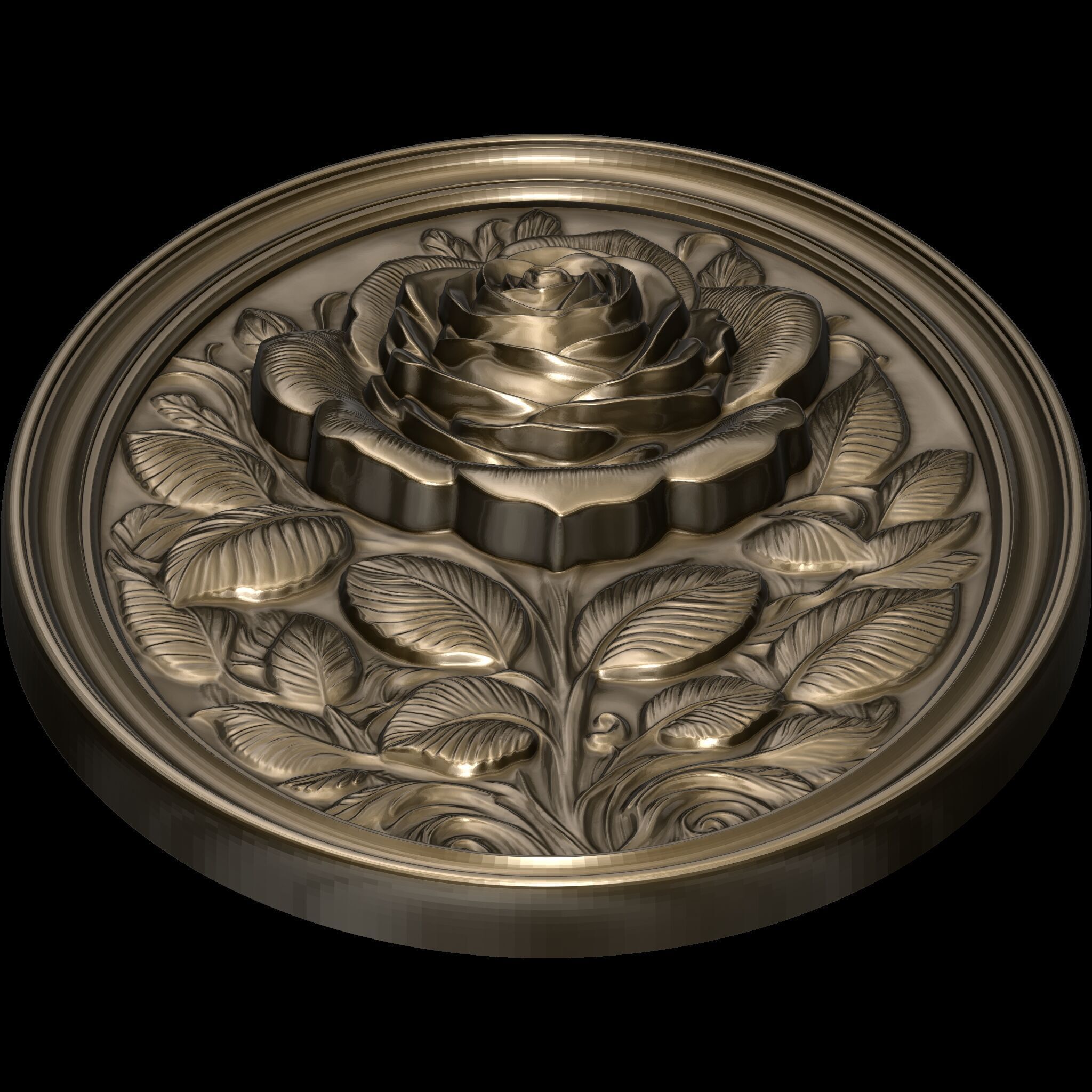 Rose Elegance Relief No2 STL file for 3d printing 3D print model_7