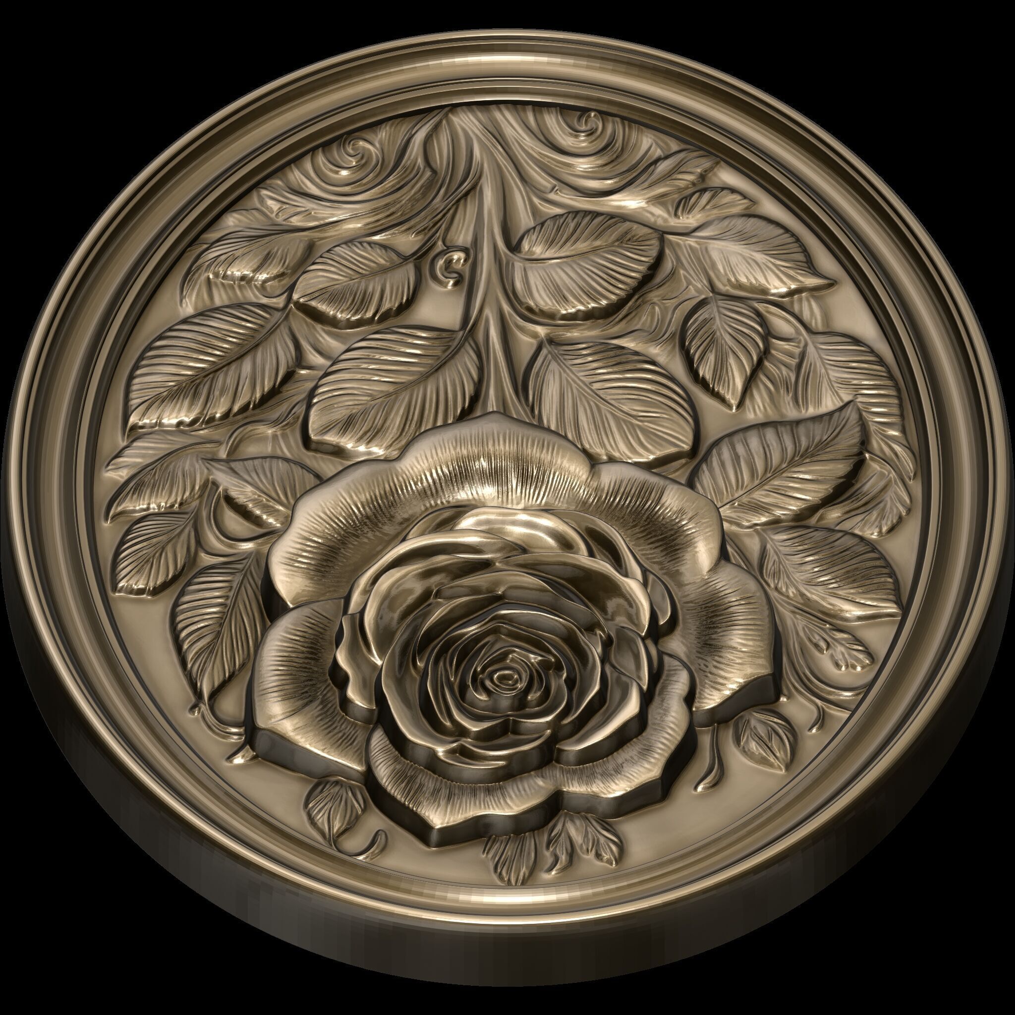 Rose Elegance Relief No2 STL file for 3d printing 3D print model_5