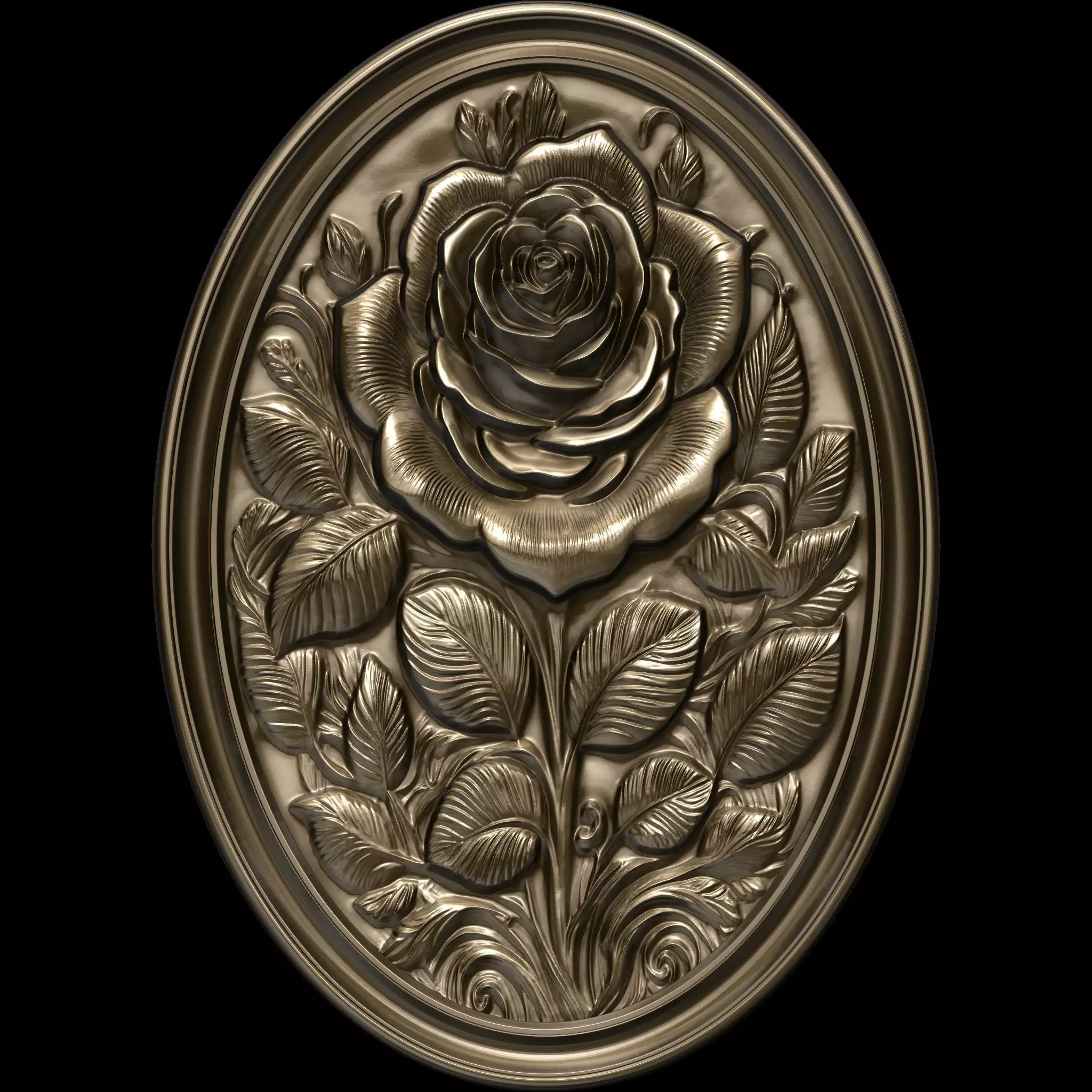 Rose Elegance Relief No2 STL file for 3d printing 3D print model_0