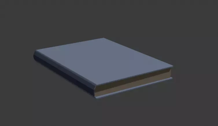 Book with pages for bookshelf Low-poly 3D model_0
