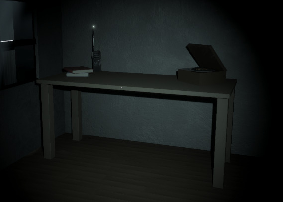 Simple Table Desk Furniture For Office Wood Desk Low-poly 3D model_1