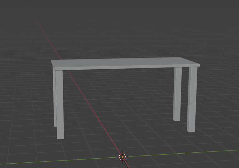 Simple Table Desk Furniture For Office Wood Desk Low-poly 3D model_5