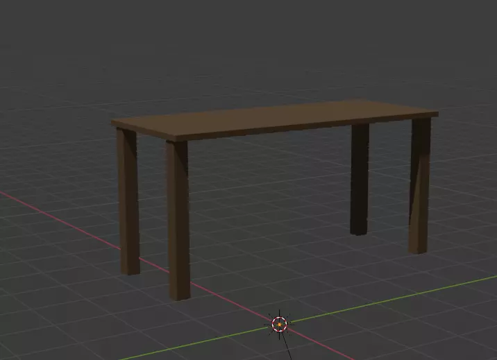 Simple Table Desk Furniture For Office Wood Desk Low-poly 3D model_0
