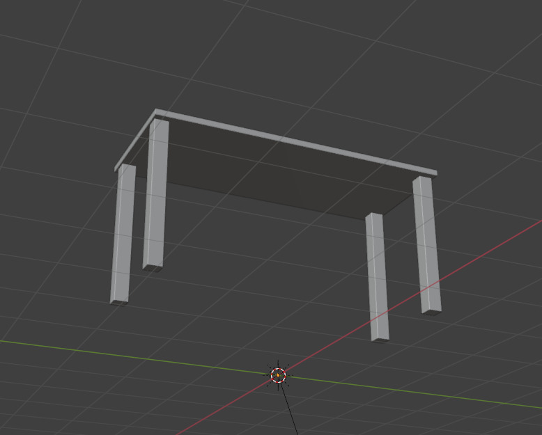 Simple Table Desk Furniture For Office Wood Desk Low-poly 3D model_6