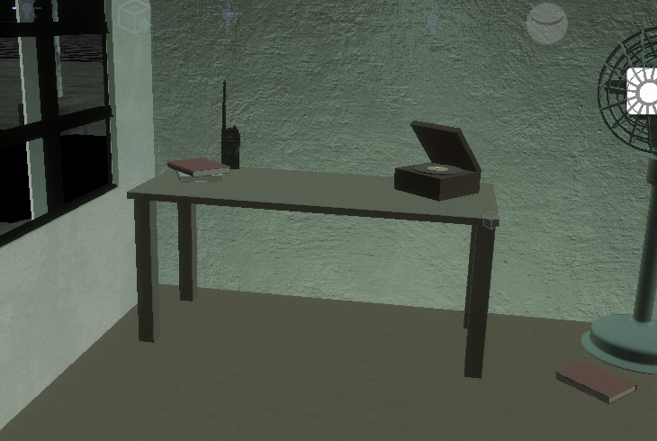 Simple Table Desk Furniture For Office Wood Desk Low-poly 3D model_3