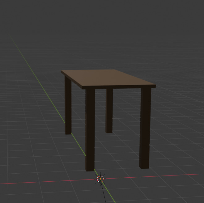 Simple Table Desk Furniture For Office Wood Desk Low-poly 3D model_9