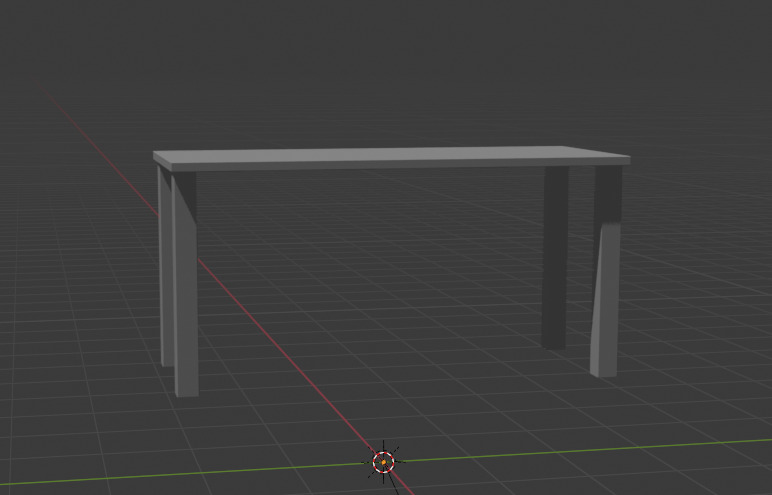 Simple Table Desk Furniture For Office Wood Desk Low-poly 3D model_8