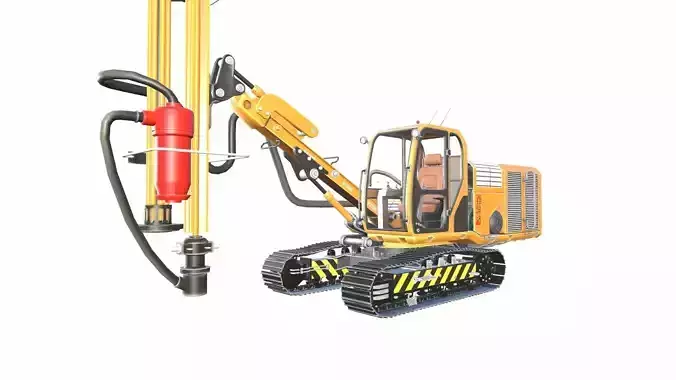 Rotary Drilling Rig Junttan Blue PBR Low-poly 3D model