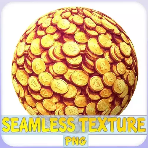  Stylized Gold Coin Seamless Texture Texture