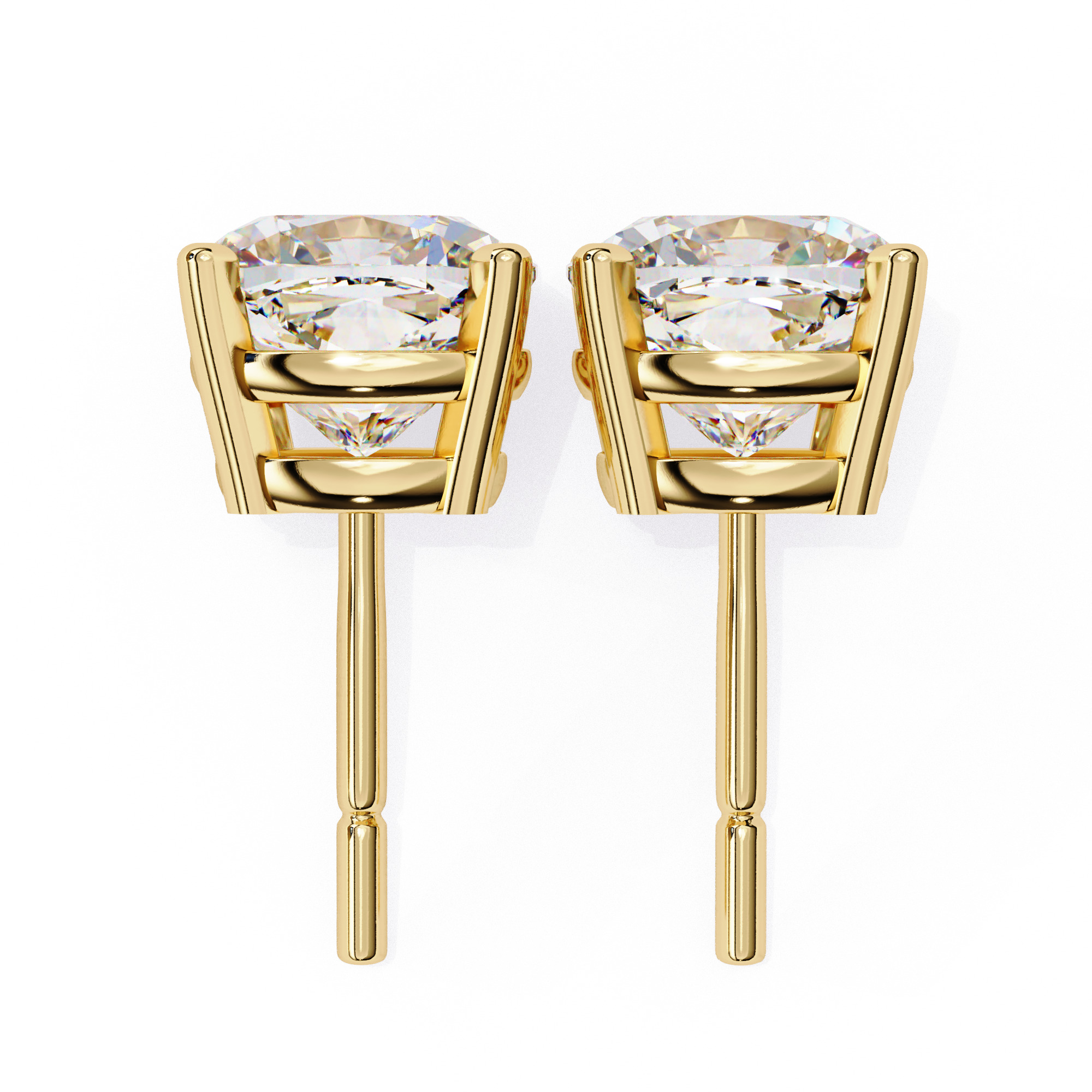 Diamond Studs Earrings 360 animation renders 3dm stl details 3D print model_6