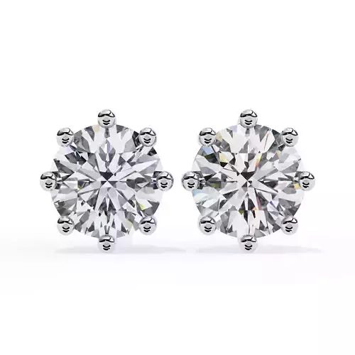 Diamond Studs Earrings 360 animation renders 3dm stl details