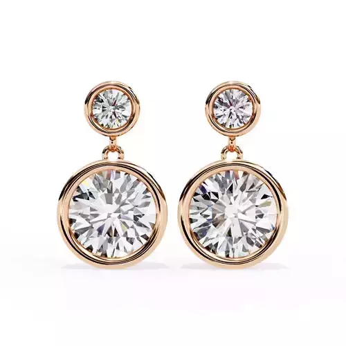 Diamond Hoops Earrings 360 animation renders 3dm stl details 3D print model