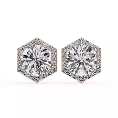 Diamond Studs Earrings 360 animation renders 3dm stl details 3D print model