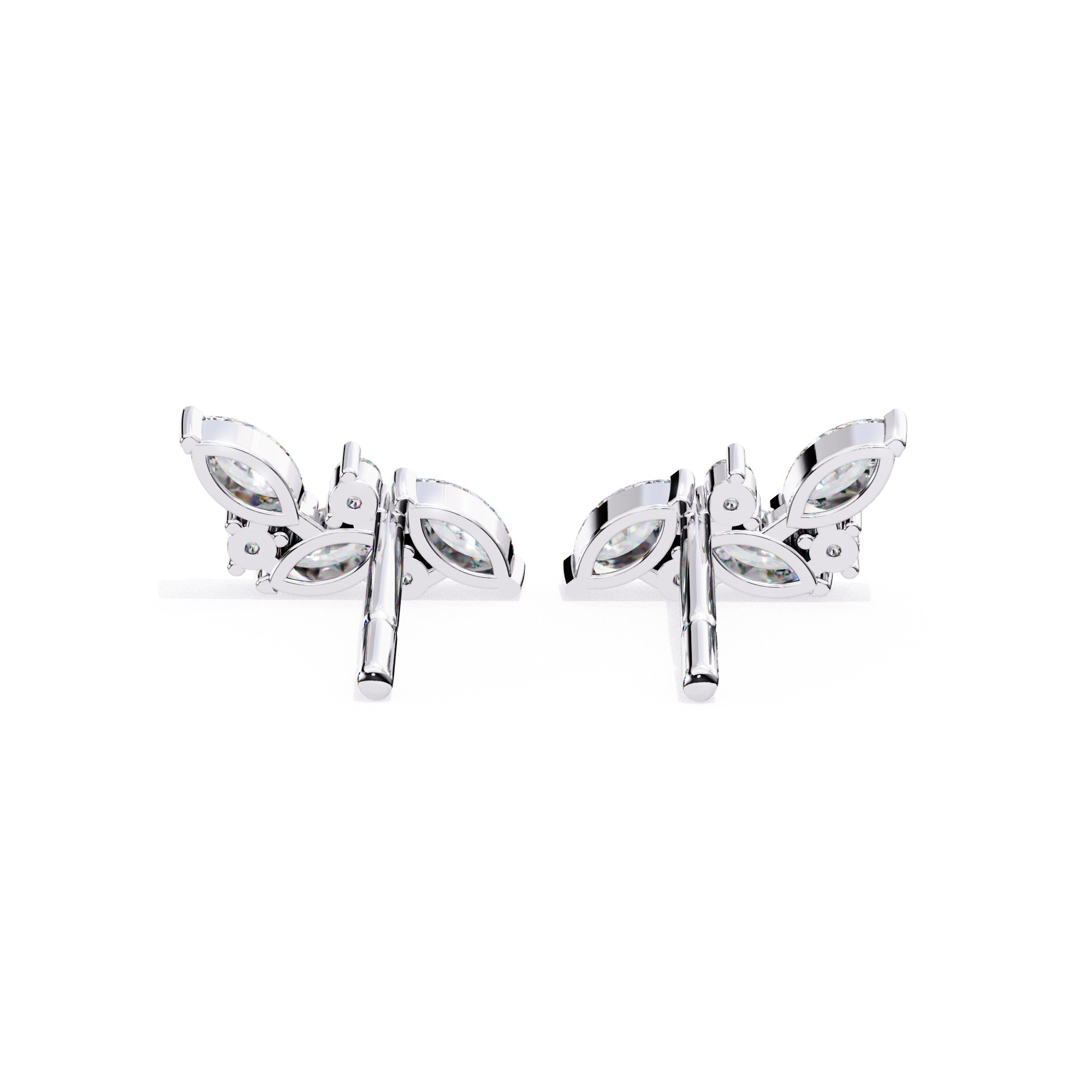 Diamond Studs Earrings 360 animation renders 3dm stl details 3D print model_7