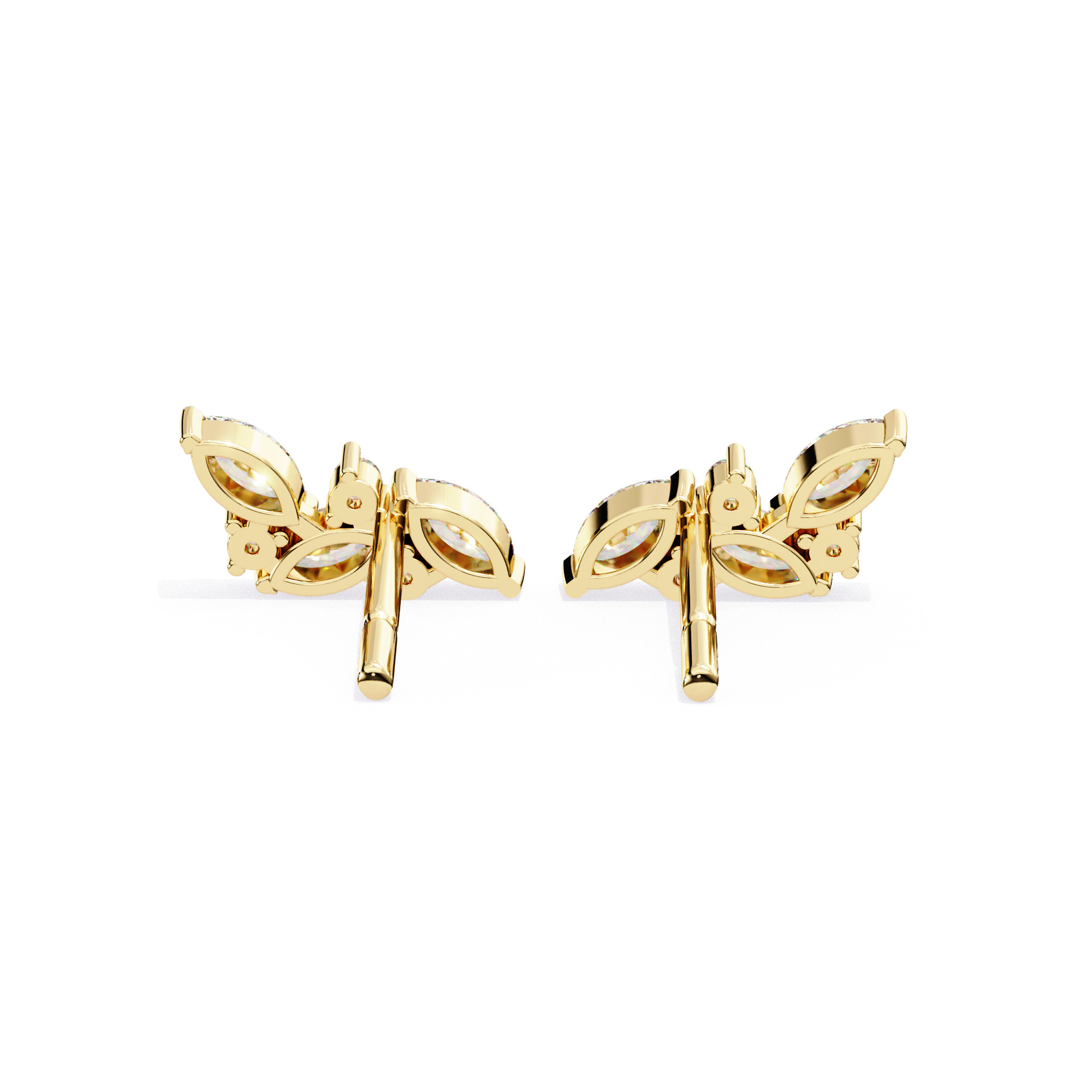 Diamond Studs Earrings 360 animation renders 3dm stl details 3D print model_8